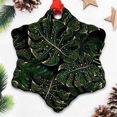 Monstera Plant Tropical Jungle Leaves Pattern Ornament (snowflake) by Ravend