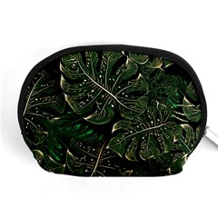 Monstera Plant Tropical Jungle Leaves Pattern Accessory Pouch (medium) by Ravend