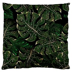 Monstera Plant Tropical Jungle Leaves Pattern Standard Premium Plush Fleece Cushion Case (one Side) by Ravend