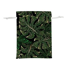 Monstera Plant Tropical Jungle Leaves Pattern Lightweight Drawstring Pouch (s) by Ravend