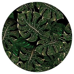 Monstera Plant Tropical Jungle Leaves Pattern Round Trivet by Ravend