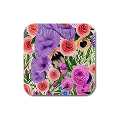 Brittle And Broken Blossoms Rubber Square Coaster (4 Pack) by GardenOfOphir