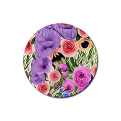 Brittle And Broken Blossoms Rubber Coaster (round) by GardenOfOphir