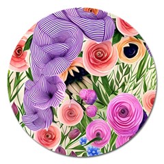 Brittle And Broken Blossoms Magnet 5  (round) by GardenOfOphir