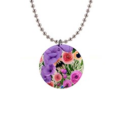 Brittle And Broken Blossoms 1  Button Necklace by GardenOfOphir