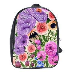 Brittle And Broken Blossoms School Bag (xl) by GardenOfOphir