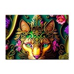 Ai Generated Paisley Pattern Feline Floral Sticker A4 (10 pack) Front