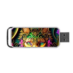 Ai Generated Paisley Pattern Feline Floral Portable Usb Flash (one Side) by Ravend