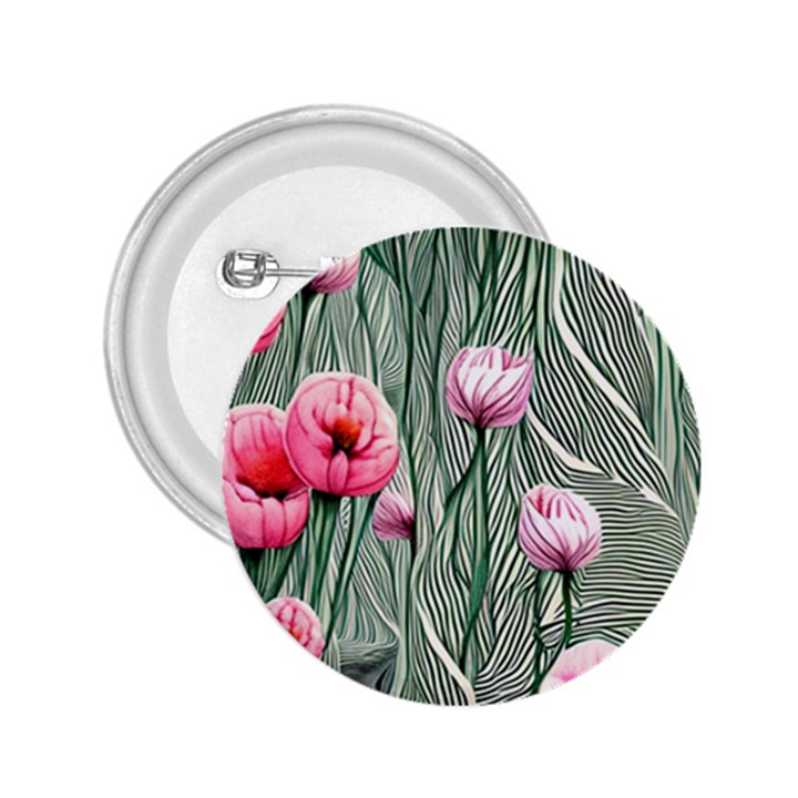 Pure And Radiant Watercolor Flowers 2.25  Buttons