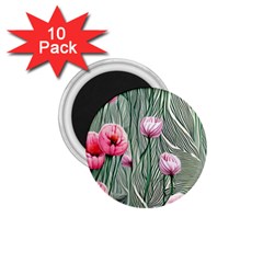 Pure And Radiant Watercolor Flowers 1 75  Magnets (10 Pack)  by GardenOfOphir