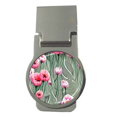 Pure And Radiant Watercolor Flowers Money Clips (round)  by GardenOfOphir