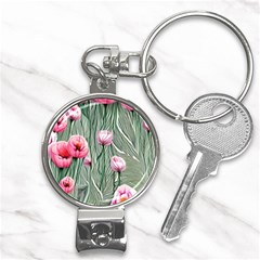 Pure And Radiant Watercolor Flowers Nail Clippers Key Chain by GardenOfOphir