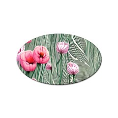 Pure And Radiant Watercolor Flowers Sticker (oval) by GardenOfOphir