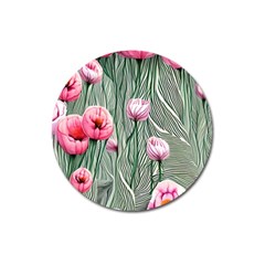 Pure And Radiant Watercolor Flowers Magnet 3  (round) by GardenOfOphir