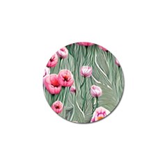 Pure And Radiant Watercolor Flowers Golf Ball Marker by GardenOfOphir