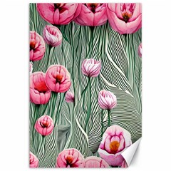 Pure And Radiant Watercolor Flowers Canvas 12  X 18  by GardenOfOphir