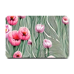 Pure And Radiant Watercolor Flowers Small Doormat by GardenOfOphir