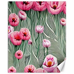 Pure And Radiant Watercolor Flowers Canvas 11  X 14  by GardenOfOphir