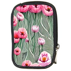 Pure And Radiant Watercolor Flowers Compact Camera Leather Case by GardenOfOphir