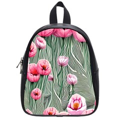 Pure And Radiant Watercolor Flowers School Bag (small) by GardenOfOphir