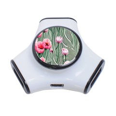 Pure And Radiant Watercolor Flowers 3-port Usb Hub by GardenOfOphir