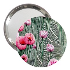 Pure And Radiant Watercolor Flowers 3  Handbag Mirrors by GardenOfOphir