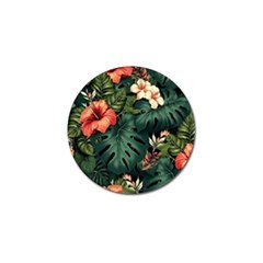 Flowers Monstera Foliage Tropical Jungle Drawing Golf Ball Marker (10 Pack) by Ravend