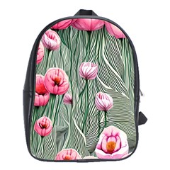 Pure And Radiant Watercolor Flowers School Bag (xl) by GardenOfOphir