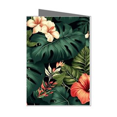 Flowers Monstera Foliage Tropical Jungle Drawing Mini Greeting Cards (pkg Of 8) by Ravend