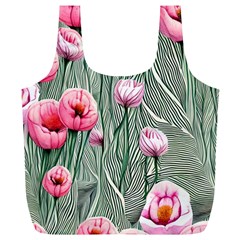 Pure And Radiant Watercolor Flowers Full Print Recycle Bag (xl) by GardenOfOphir