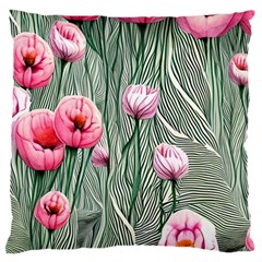 Pure And Radiant Watercolor Flowers Standard Premium Plush Fleece Cushion Case (two Sides) by GardenOfOphir