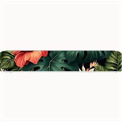 Flowers Monstera Foliage Tropical Jungle Drawing Small Bar Mat by Ravend