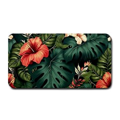 Flowers Monstera Foliage Tropical Jungle Drawing Medium Bar Mat by Ravend