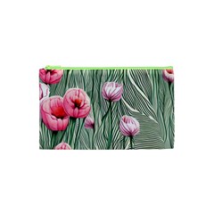 Pure And Radiant Watercolor Flowers Cosmetic Bag (xs) by GardenOfOphir