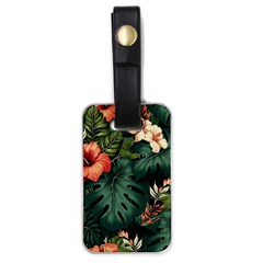 Flowers Monstera Foliage Tropical Jungle Drawing Luggage Tag (one Side) by Ravend