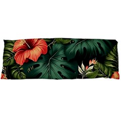 Flowers Monstera Foliage Tropical Jungle Drawing Body Pillow Case Dakimakura (two Sides)