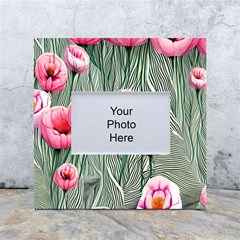 Pure And Radiant Watercolor Flowers White Box Photo Frame 4  X 6  by GardenOfOphir