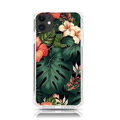 Flowers Monstera Foliage Tropical Jungle Drawing Iphone 11 Tpu Uv Print Case by Ravend