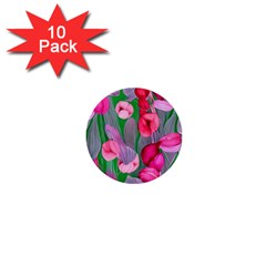 Mysterious And Enchanting Watercolor Flowers 1  Mini Buttons (10 Pack)  by GardenOfOphir