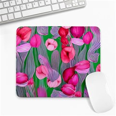 Mysterious And Enchanting Watercolor Flowers Large Mousepad by GardenOfOphir