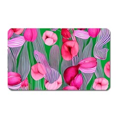 Mysterious And Enchanting Watercolor Flowers Magnet (rectangular) by GardenOfOphir