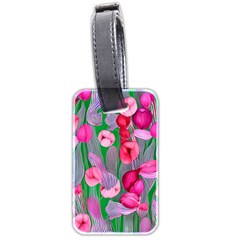 Mysterious And Enchanting Watercolor Flowers Luggage Tag (two Sides) by GardenOfOphir