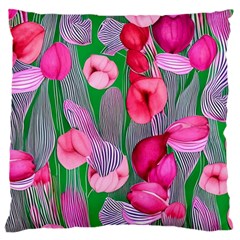 Mysterious And Enchanting Watercolor Flowers Large Cushion Case (one Side) by GardenOfOphir