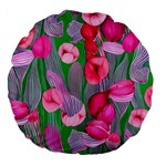 Mysterious And Enchanting Watercolor Flowers Large 18  Premium Flano Round Cushions Front