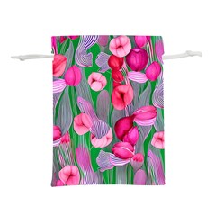 Mysterious And Enchanting Watercolor Flowers Lightweight Drawstring Pouch (l) by GardenOfOphir