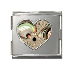 Fractal Background Pattern Texture Abstract Design Abstract Mega Link Heart Italian Charm (18mm) by Ravend