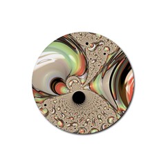 Fractal Background Pattern Texture Abstract Design Abstract Rubber Round Coaster (4 Pack) by Ravend