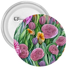 Delicate And Dazzling Watercolor Flowers 3  Buttons by GardenOfOphir