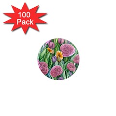 Delicate And Dazzling Watercolor Flowers 1  Mini Magnets (100 Pack)  by GardenOfOphir