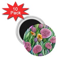 Delicate And Dazzling Watercolor Flowers 1 75  Magnets (10 Pack)  by GardenOfOphir